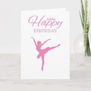 Pink Ballerina Silhouette - Geburtstag Karte