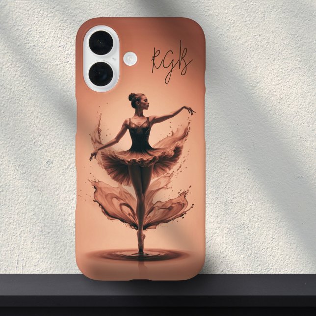 Pink Ballerina Splash Custom Initialen Ballett Case-Mate iPhone Hülle (Von Creator hochgeladen)