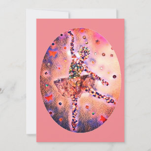 Pink Ballerina Sugar Plum Fairy Nutcracker Dancer Feiertagskarte