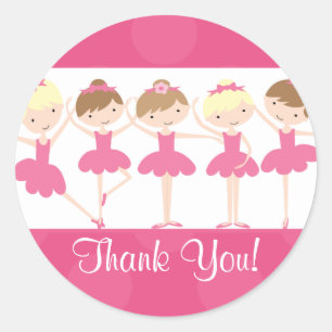 Pink Ballerina Tanz Geburtstag Danke Sticker