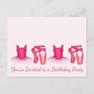 Pink Ballerina Tutu Geburtstagsparty Einladung