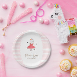 Pink Ballerina Unicorn Girl Birthday Party Pappteller