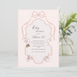 Pink Ballerina Whimsical Baby Shower  Einladung