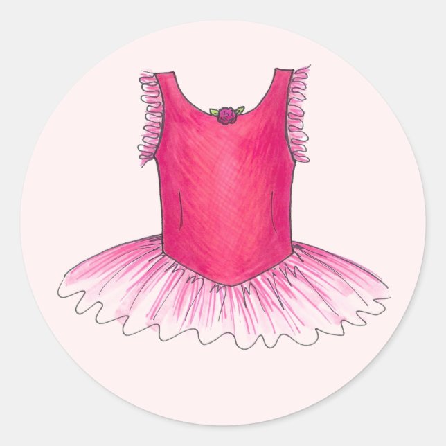 Pink Ballet Dance Ballerina Tutu Stickers (Vorderseite)