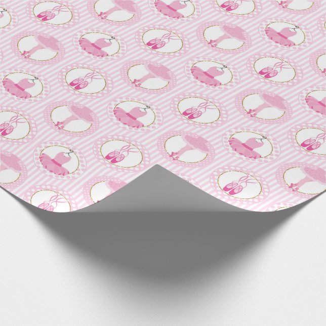 Pink Ballet Dancing - Ballerina Tutu Dancer Geschenkpapier (Ecke)