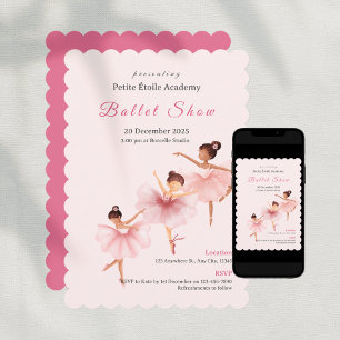 Pink Ballet-Schul-Kinder Tanzshow  Einladung