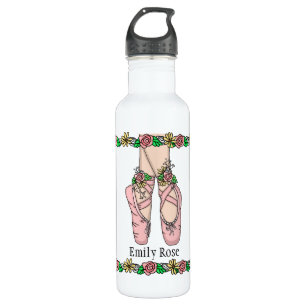 Pink Ballet Shoes Personalisiert Edelstahlflasche
