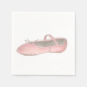 Pink Ballet Shoes Slippers Ballerina Dance Class Serviette