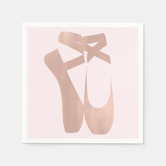 Pink Ballet Slippers Ballerina Geburtstagsparty Serviette (Vorderseite)