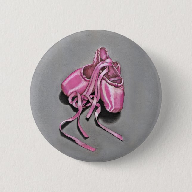 Pink Ballet Slippers Button (Vorderseite)