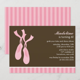 Pink Ballet Slippers Girls Geburtstag Einladung