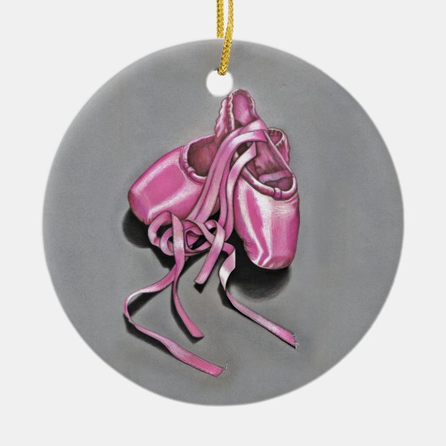 Pink Ballet Slippers Keramikornament (Vorne)