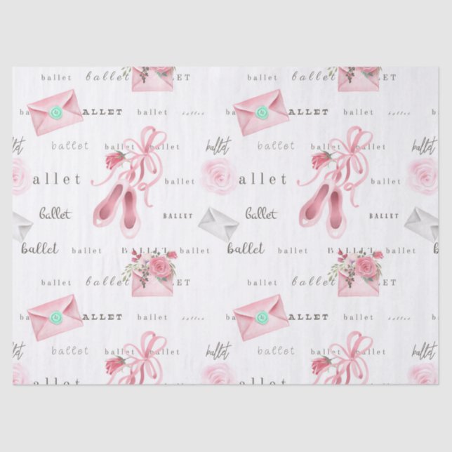 Pink Ballet Slippers Seidenpapier (Vorderseite)