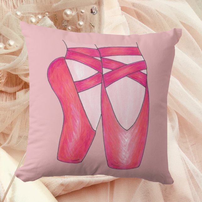 Pink Ballet Toe Pointe Shoe Ballerina Tanz Tänzeri Kissen (Ballet Shoes Pillow)
