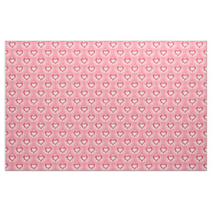 Pink Ballon Hearts Fabric Stoff