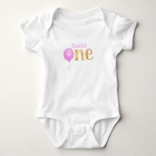 Pink Balloon 1. Geburtstag Baby Bodysuit Strampler