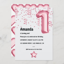 Pink Balloon 1. Weihnachtsfeiertag Einladung