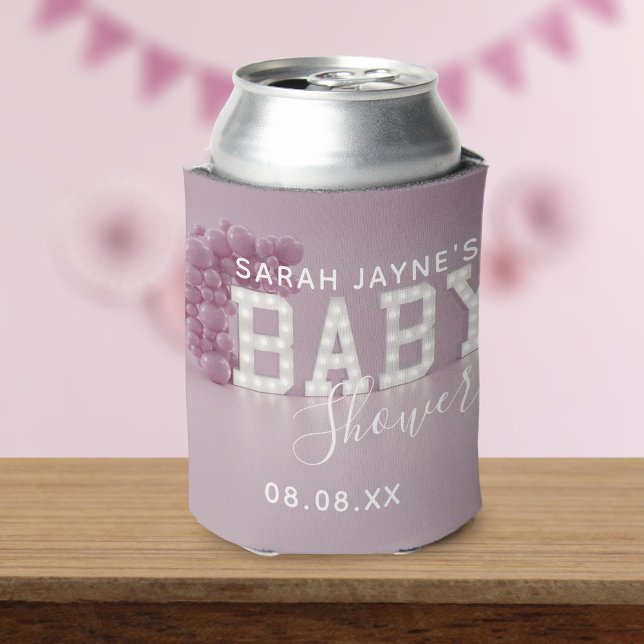 Pink Balloon Arch Baby Dusche Favor Can Cooler Dosenkühler (If you need favors for your pink baby shower, just add your name and thank you message to this one)