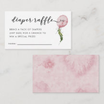 Pink Balloon Baby Duschkabine Windeln Raffle Ticke