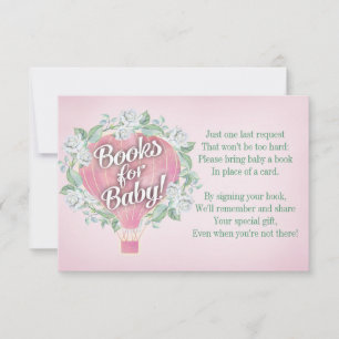 Pink Balloon Baby Showcard Buchen Einladung