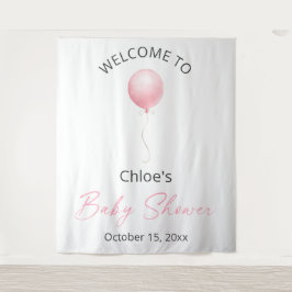 Pink Balloon Babydusche Wandteppich