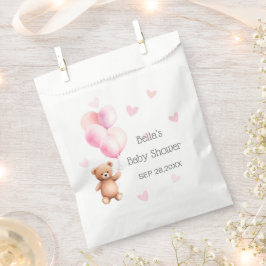 Pink Balloon Bear Heart Baby Dusche Geschenktütchen