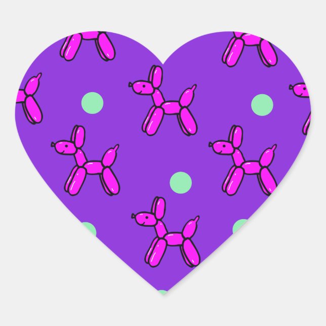 Pink Balloon Hunde Sticker (Vorderseite)