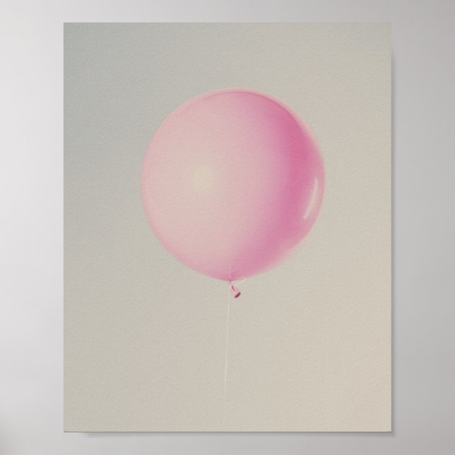 Pink Balloon Minimalistisch Fotografie Poster (Vorne)