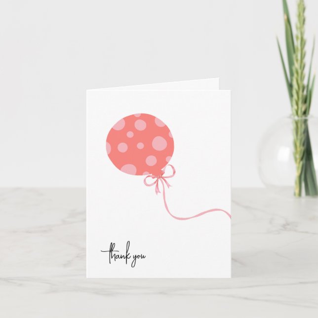 Pink Balloon New Baby Danke (Vorderseite)