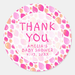 Pink Balloon Pattern Baby Girl Baby Dusche Runder Aufkleber