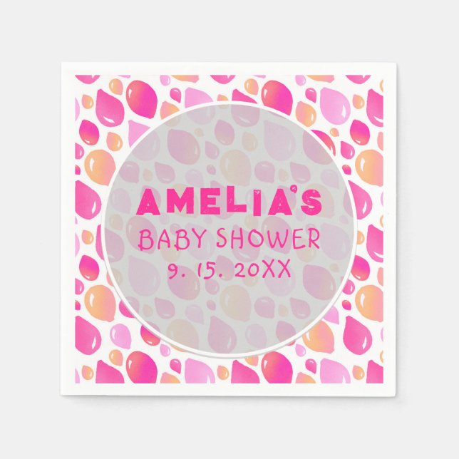 Pink Balloon Pattern Baby Girl Baby Dusche Serviette (Vorderseite)