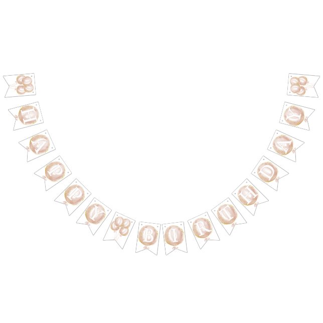 Pink Balloon & Stars 1. Happy Birthday Banner (Alle)