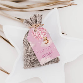 Pink Balloons Baby Teddy Bear Dusche Vielen Dank Geschenkanhänger