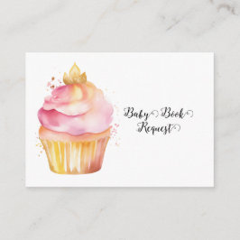 Pink Balloons Cup Cake Babybuchanfrage Begleitkarte