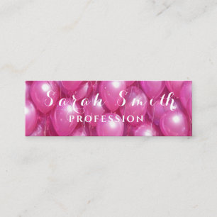 Pink Balloons Glitzer Hochzeit Party Mini Visitenkarte
