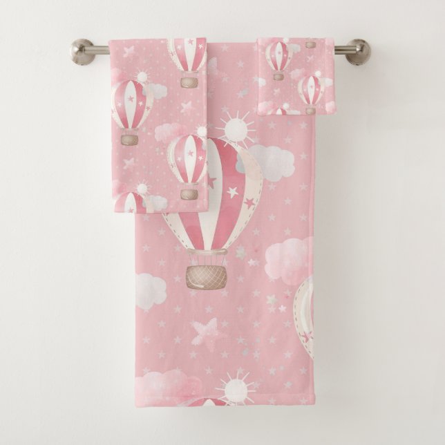 Pink Balloons Muster Badhandtuch Set (Insitu)