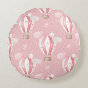 Pink Balloons Muster Rundes Kissen