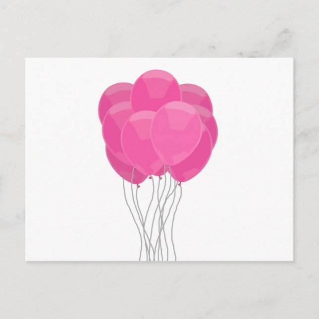 Pink Balloons Postkarte (Vorderseite)