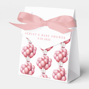 Pink Balloons Watercolor Girl Babydusche Geschenkschachtel