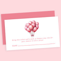 Pink Balloons Watercolor Kinderdusche Windelwanne