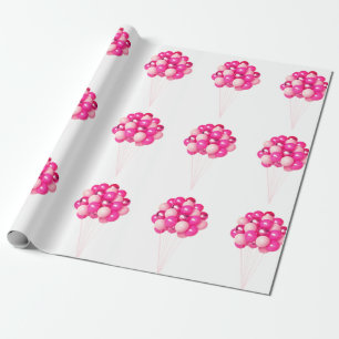 Pink Balloons Wrapping Paper Geschenkpapier
