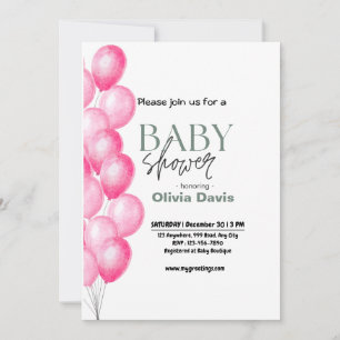 Pink Baloon Kinderdusche Einladung