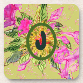 Pink Balsam Blume Bouquet & Letter Getränkeuntersetzer