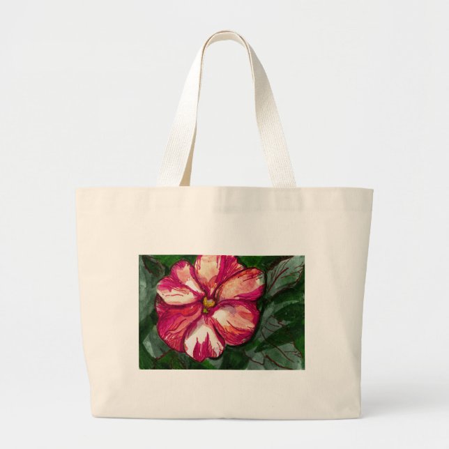 Pink Balsam Blume Jumbo Stoffbeutel (Vorne)