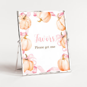 Pink-Band-Kürbis-Baby-Shower-Gastgeschenke-Schild Poster