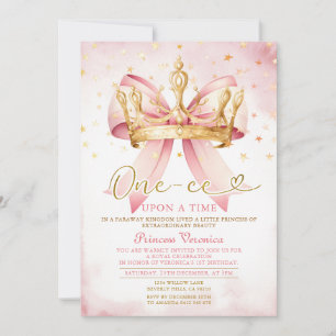 Pink-Band-Prinzessin ONE-CE Es war einmal 1. Gebur Einladung