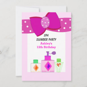 Pink-Band-Spa-Schlafparty Einladung
