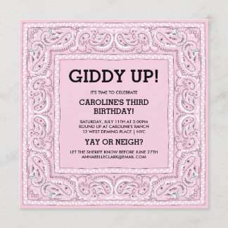 Pink Bandana | Birthday Invite Einladung