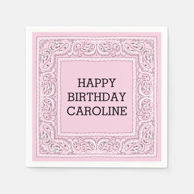 Pink Bandana | Cocktail Napkin Serviette (Vorderseite)