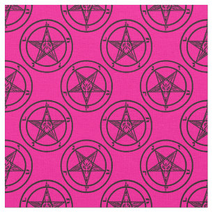Pink-Baphomet-Pentagramm-halloween Stoff